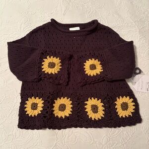 Little co 3T Sunflower Knit Sweater nwt
